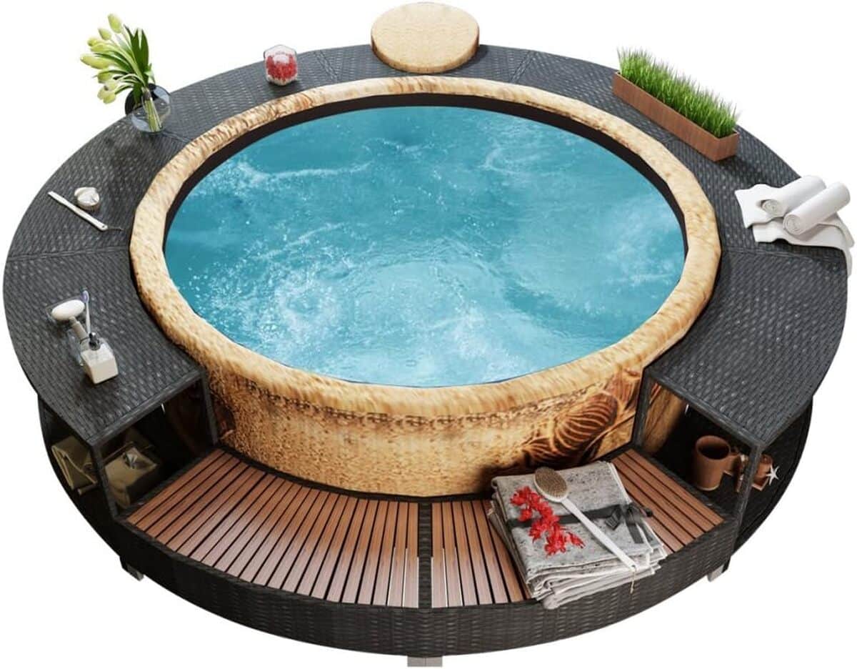 Test Festnight : contour de Spa Rattan Noir en Polyrotin