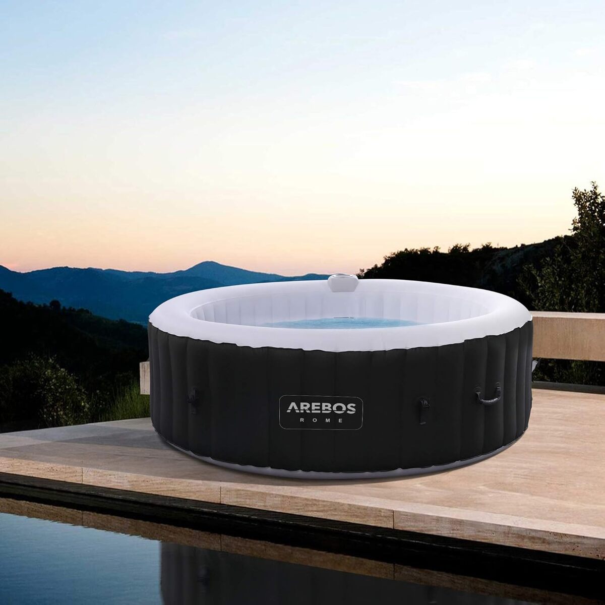 Arebos Spa Gonflable : détente pour 6, intérieur/Extérieur, 130 Jets