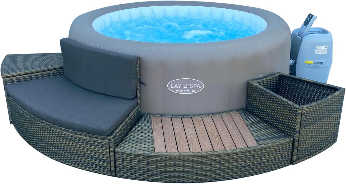 Test Spa Bestway : l'élégance du rotin gris anthracite