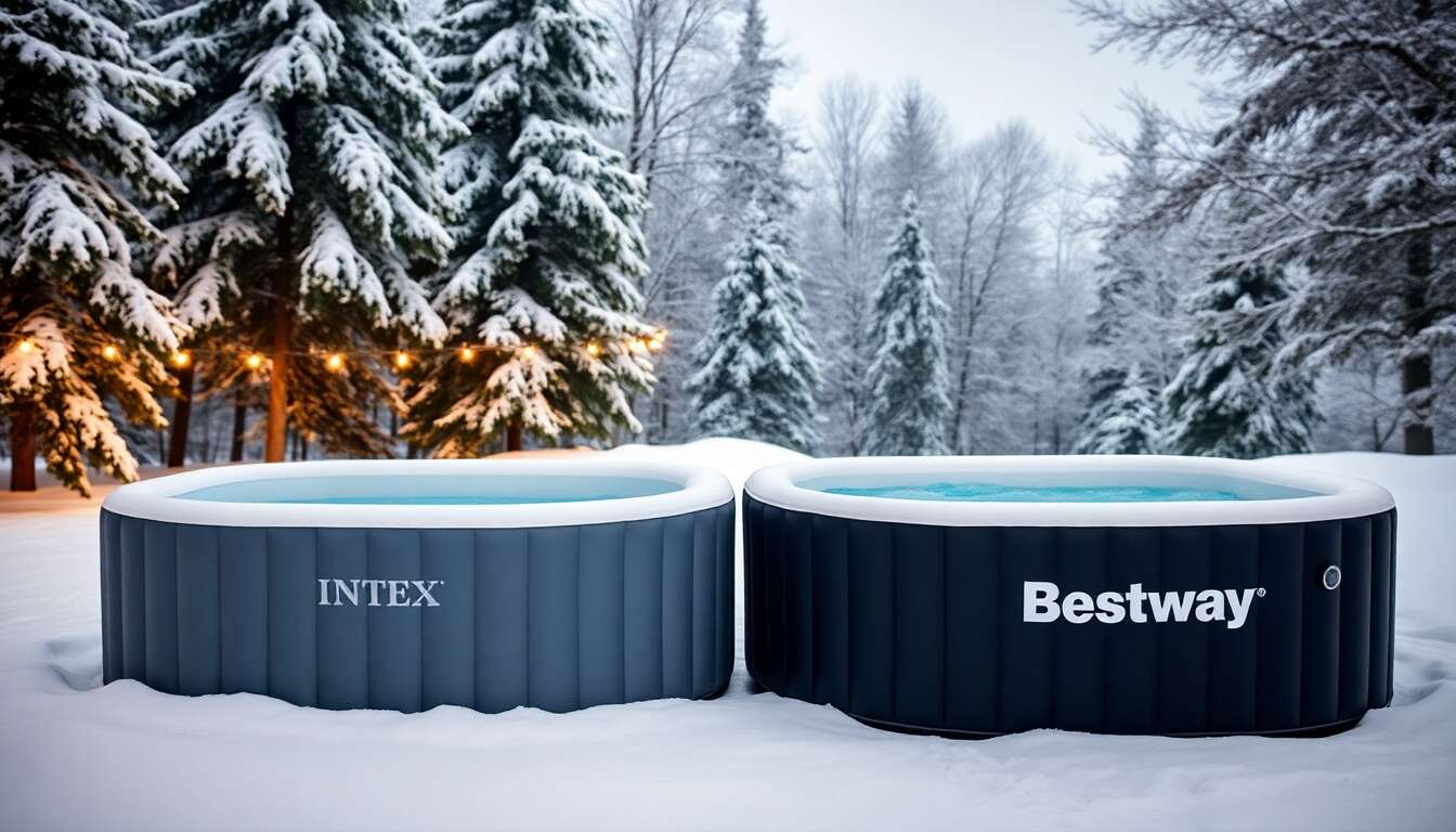 Intex, bestway : match des géants du spa gonflable hivernal