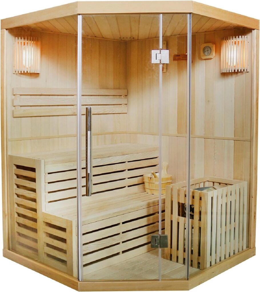 Test : sauna finlandais Espoo 6 kW, 150 x 150 cm