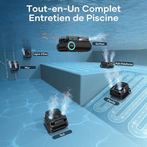 AIPER Robot Piscine sans Fil Fond et Parois