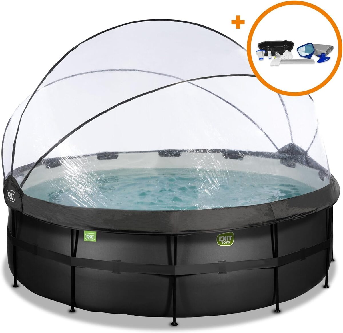 Test de la piscine EXIT Toys Black Leather avec dôme multifonctionnel et accessoires complets