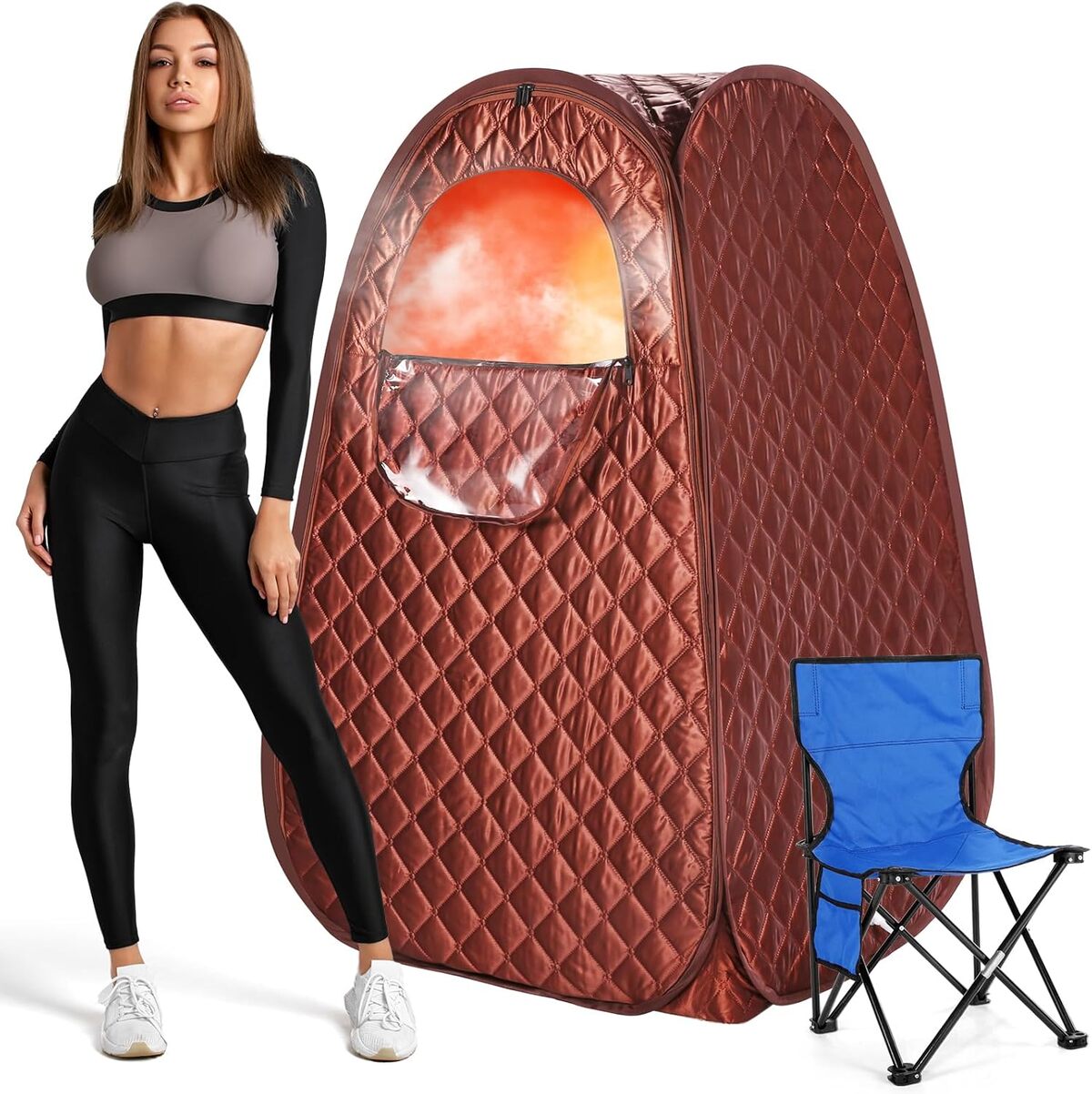 Test : sauna vapeur portable 1000 W avec cuiseur et accessoires intégrés