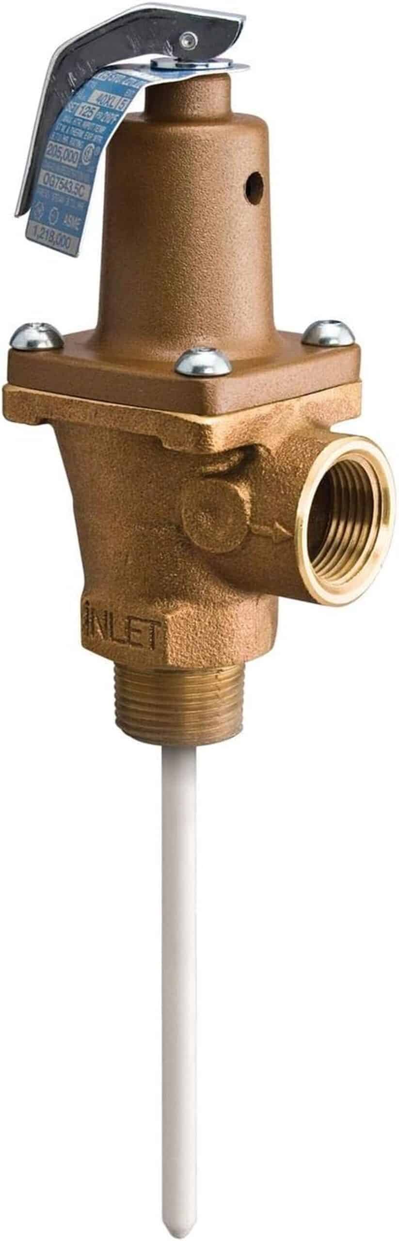 Test de la soupape Watts 150 PSI pour tempรฉrature et pression