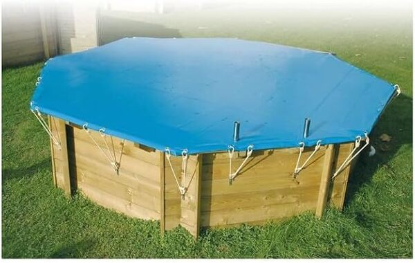 Couverture hivernage de securite pour piscine bois diam 4.10m - nortland ubbink 7514388