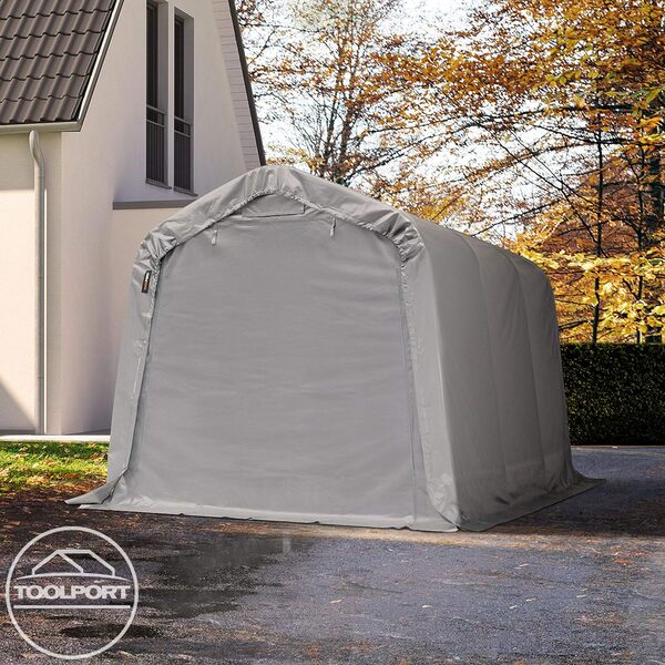 TOOLPORT Tente-Garage carport 2,4 x 3,6m d'élevage abri agricole Tente de Stockage bâche PVC 800 N Armature Solide Gris
