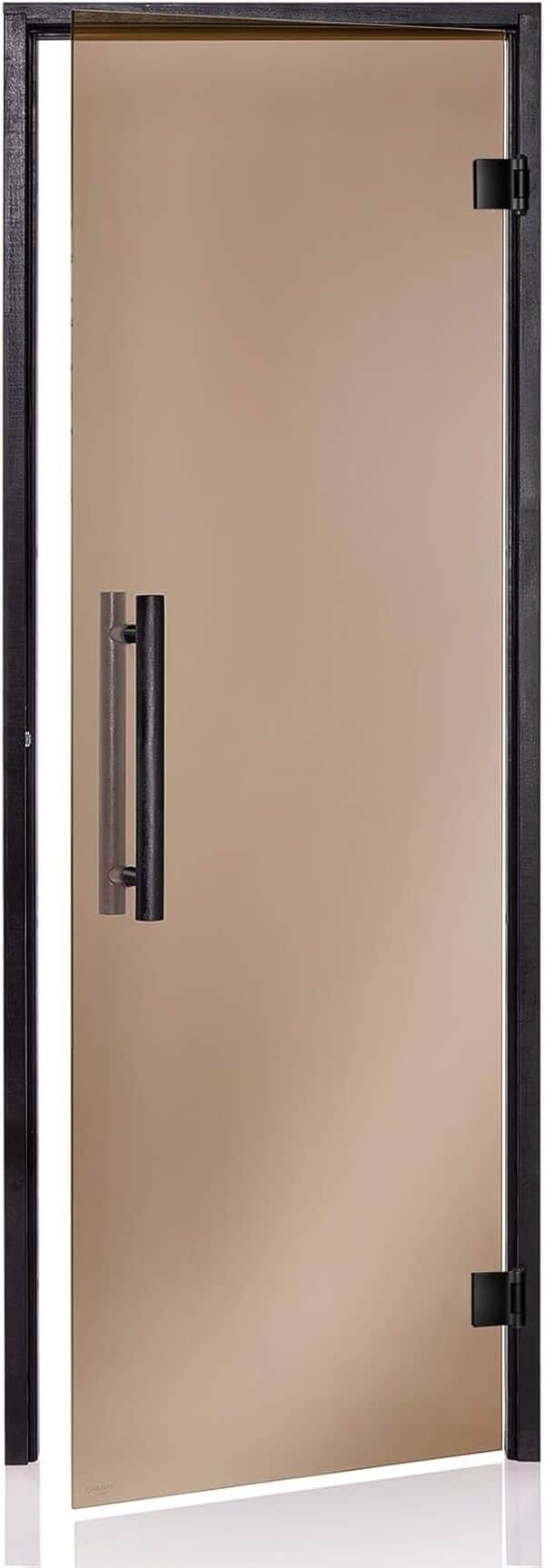 AD Black Sauna Portes Taille: 70 x 190/70 x 200/80 x 190/80 x 200 ; Couleur du verre: gris, transparent ou bronze ; Matériau du cadre : Espee peint et laqué ; (choix : 70 x 190 bronze)