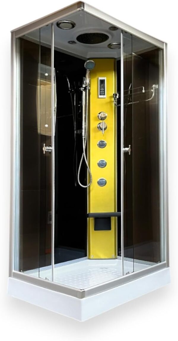 Cabine de Douche hydromassante SPA Bain Massage 100 x 70 cm Verre 6 mm Taormina