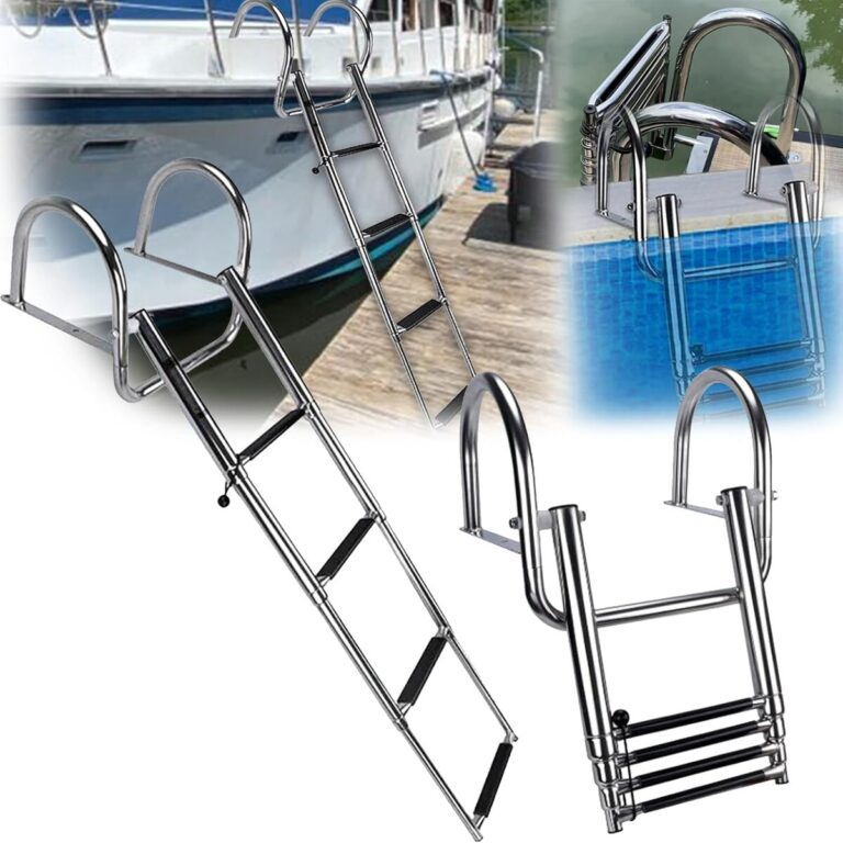 Échelle De Bain 5 Marches En Acier Inoxydable – 1360 Mm, Largeur 35 Cm, Pliable
