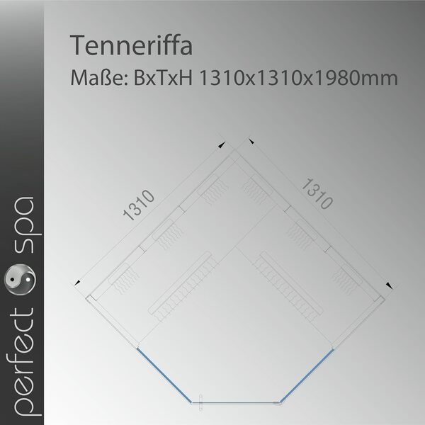 P erfect-spa Teneriffa Cabine de sauna infrarouge d'angle 3 places