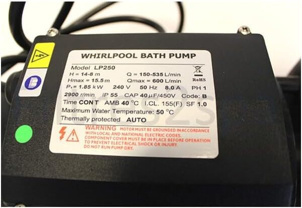 Pompe spa LP250 Whirlpool 2.5HP 1vitesse