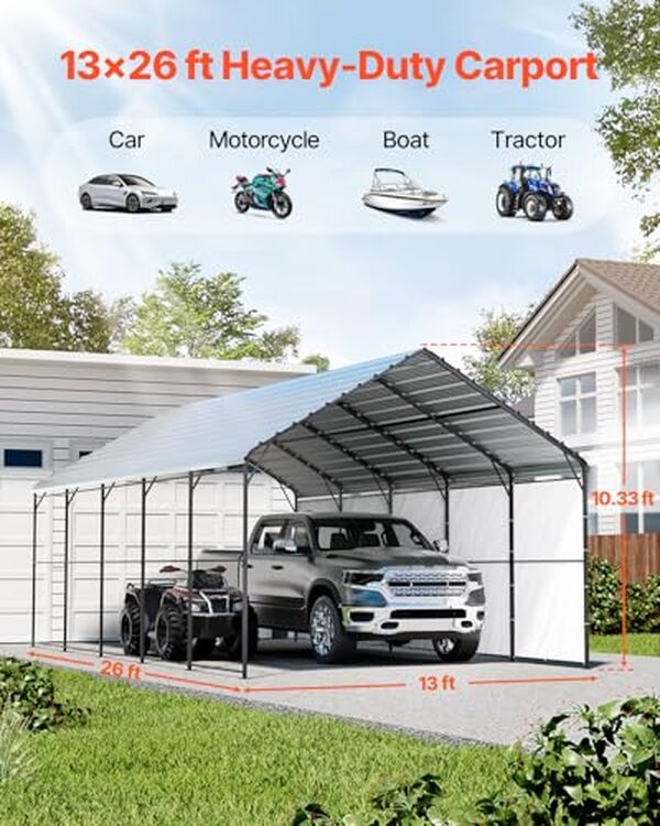 Découvrez notre test complet du carport en métal VEVOR : analyse de sa structure acier galvanisé, robustesse et avantages pour un abri extérieur efficace.