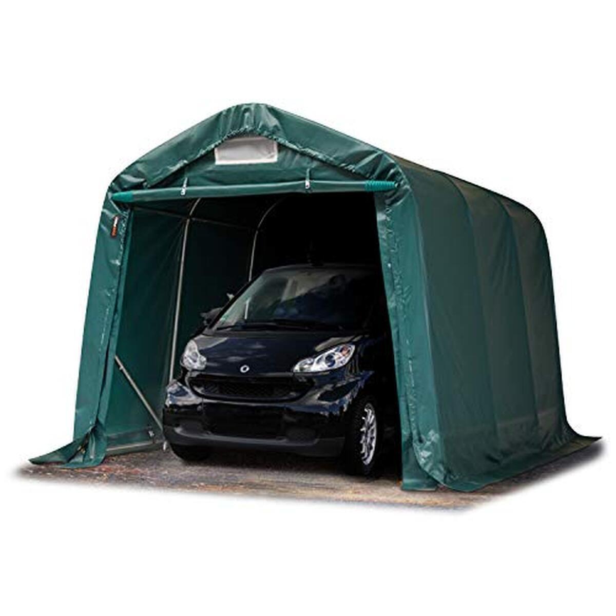 Test : abri TOOLPORT Tente-Garage 2, 4 x 3, 6 m en PVC vert foncรฉ