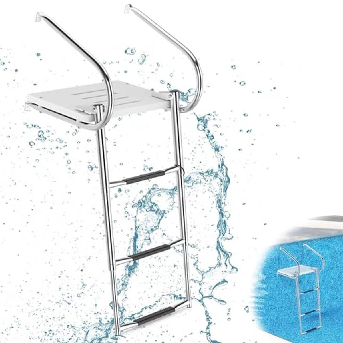 Test de l'échelle piscine inox Relax4life 3 marches