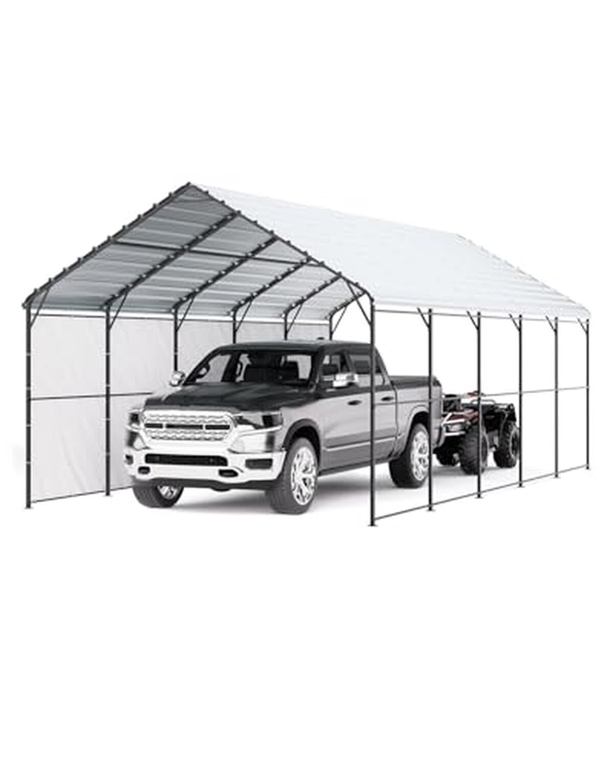 Test du carport en métal VEVOR : structure acier galvanisé
