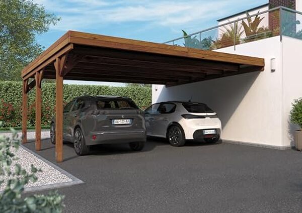 Découvrez le carport en bois Victor 29, 9 m² de forest Style Cerland : un choix élégant et pratique pour protéger vos véhicules et optimiser votre espace extérieur.