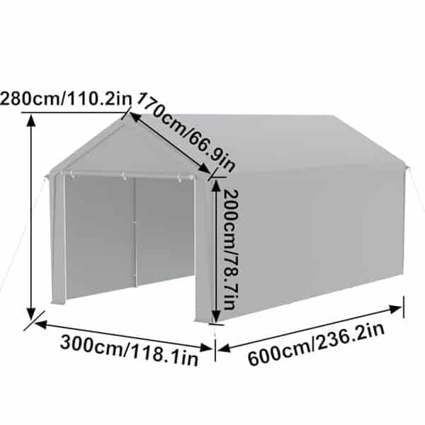 Découvrez comment le garage tente UISEBRT 3x6 m protège efficacement votre voiture des intempéries avec sa structure robuste et durable.