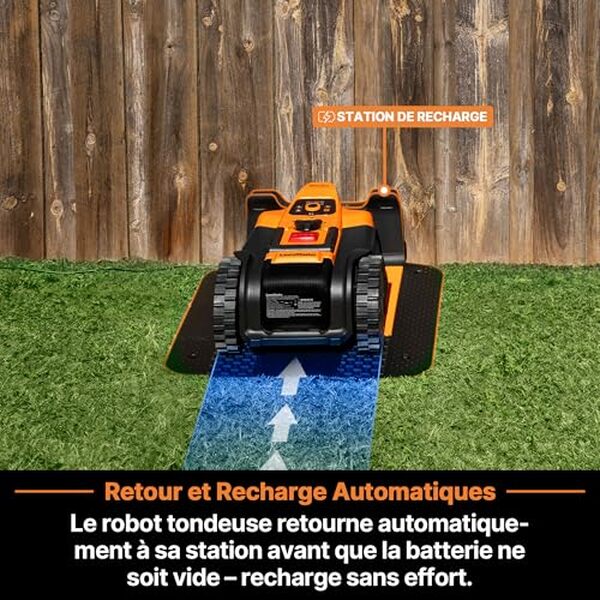 Découvrez la tondeuse robotique sans fil LawnMaster VBRM18AMIDR : efficacité, connectivité et performance pour un jardin impeccable sans effort