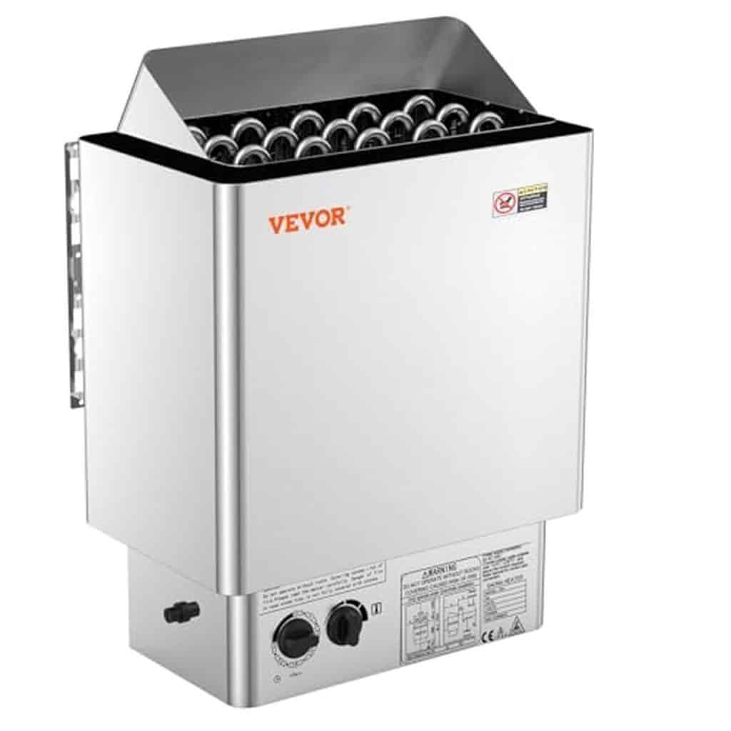 Test : poêle de sauna électrique portable Vevor 8 kW, inox et minuterie intégrée