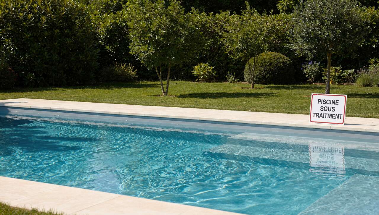 Quels risques comporte une baignade après l'ajout de chlore choc ?