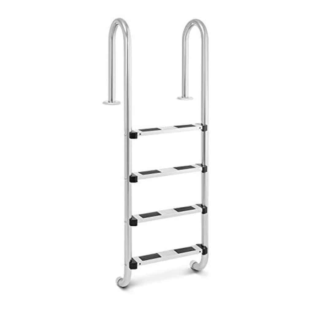 Test de l'échelle de piscine Uniprodo UNI_Pool_Ladder_1570 : profil étroit et inox