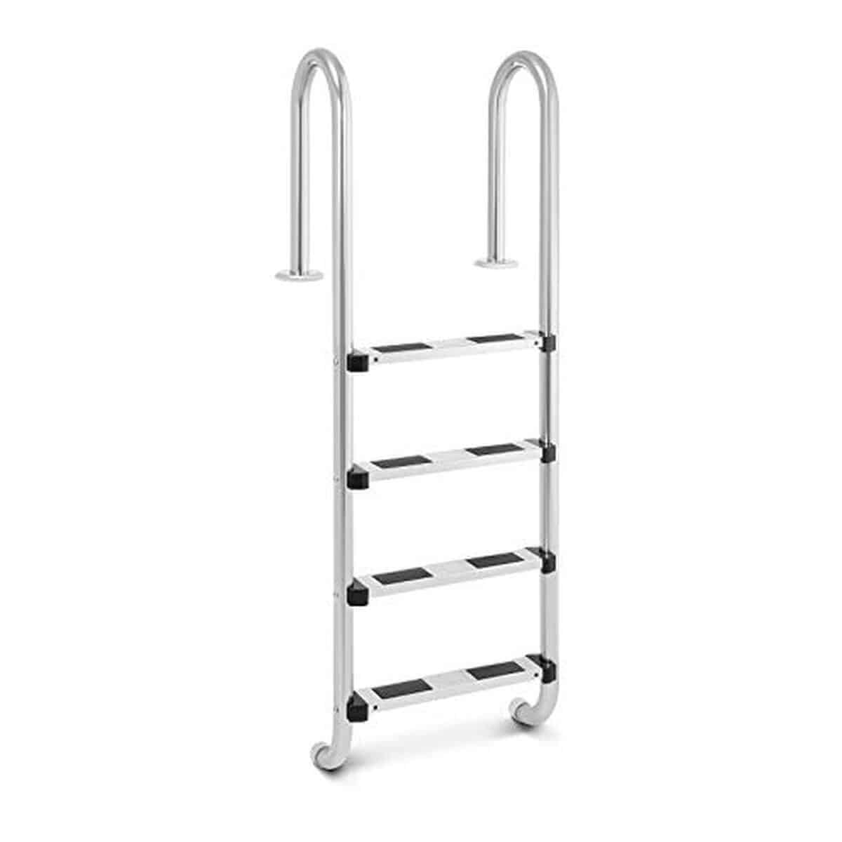 Test de l'échelle de piscine Uniprodo UNI_Pool_Ladder_1570 : profil étroit et inox