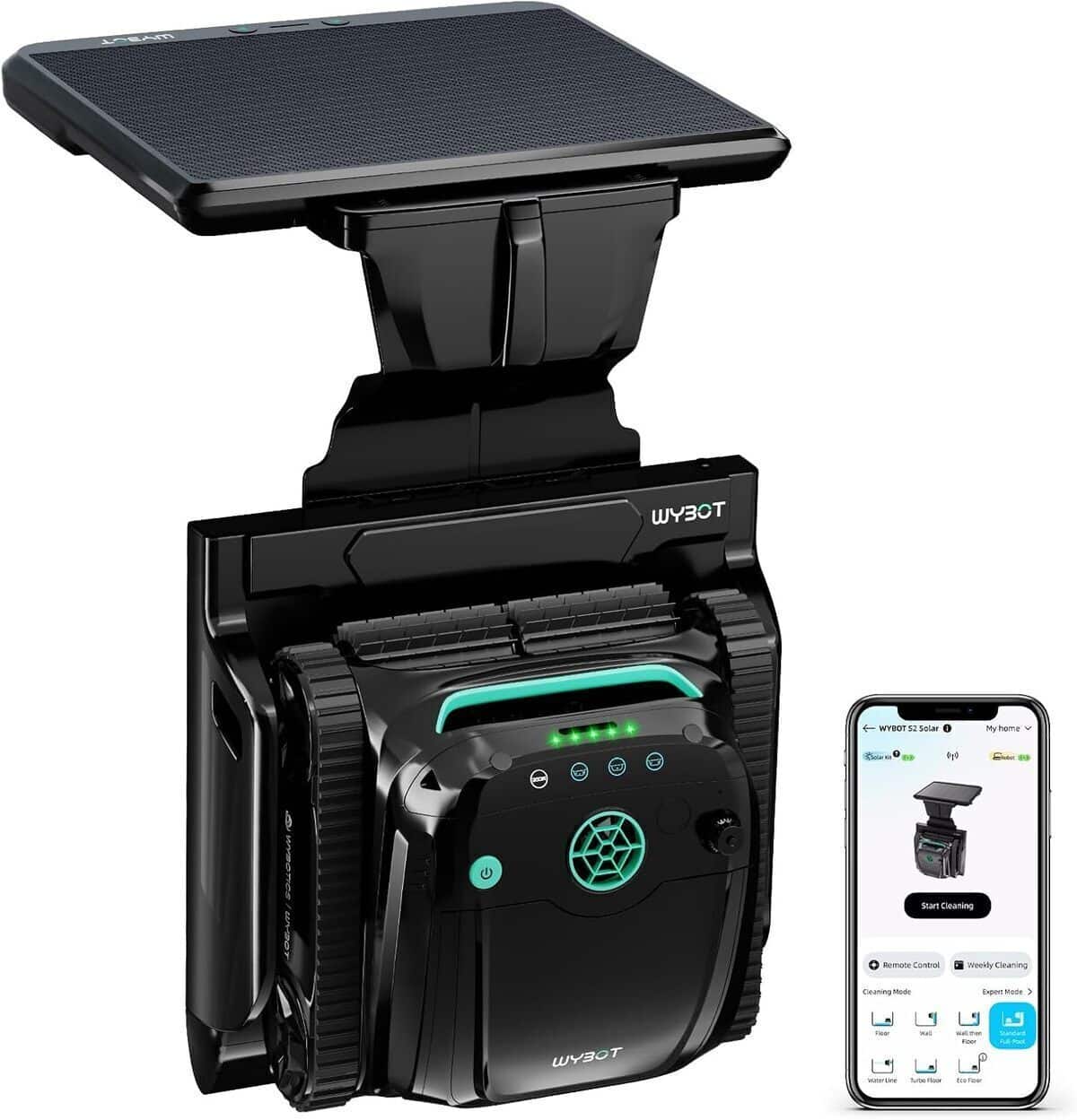 Test : robot piscine WYBOT S2 à charge solaire et nettoyage intelligent