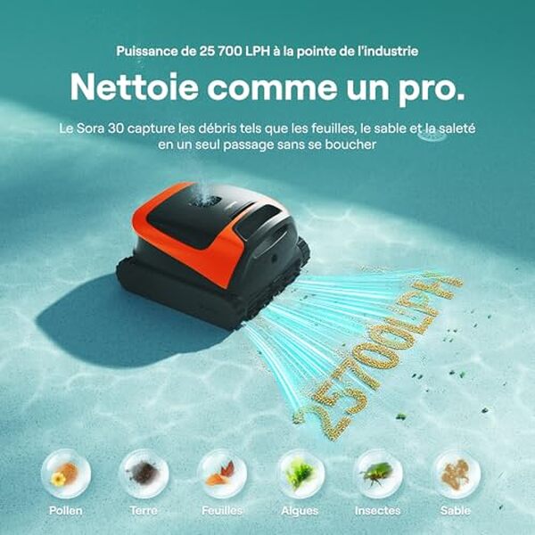 Découvrez notre test complet du robot piscine Beatbot Sora 30, le nettoyeur automatique 3-en-1 sans fil pour un bassin impeccable. Performances, avantages et avis d'experts. 