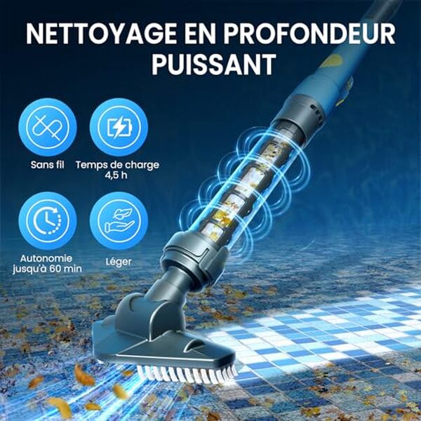 Découvrez notre test détaillé de l'aspirateur de piscine sans fil à forte puissance : performances, avantages et inconvénients pour choisir le meilleur modèle.