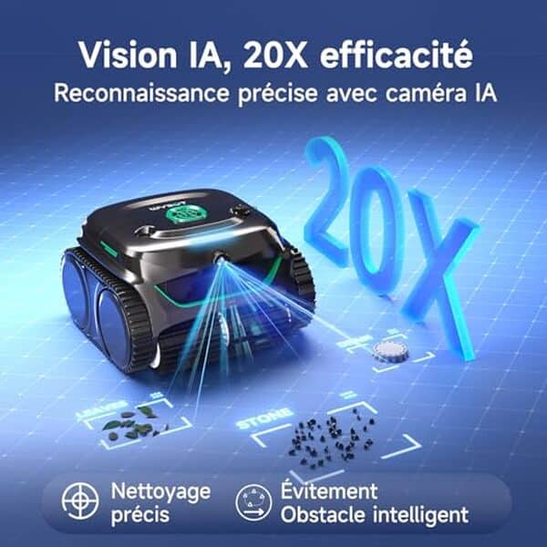 Découvrez notre test complet du robot de piscine WYBOT C2 Vision Plus avec caméra IA et aspiration puissante. Avis, performances et caractéristiques du meilleur robot sans fil pour votre piscine.