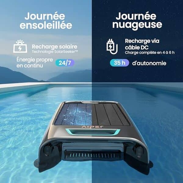 Découvrez notre test du robot piscine solaire AIPER EcoSurfer S2 : performances de nettoyage 24/7, autonomie et efficacité énergétique pour une piscine impeccable toute l'année. 