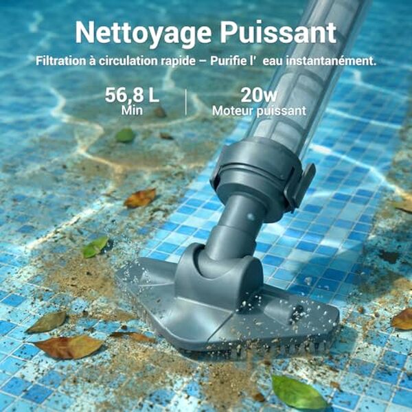 Découvrez notre test complet de l'aspirateur de piscine efurden sans fil avec une autonomie de 60 à 90 minutes. Performances, avantages et avis utilisateur.